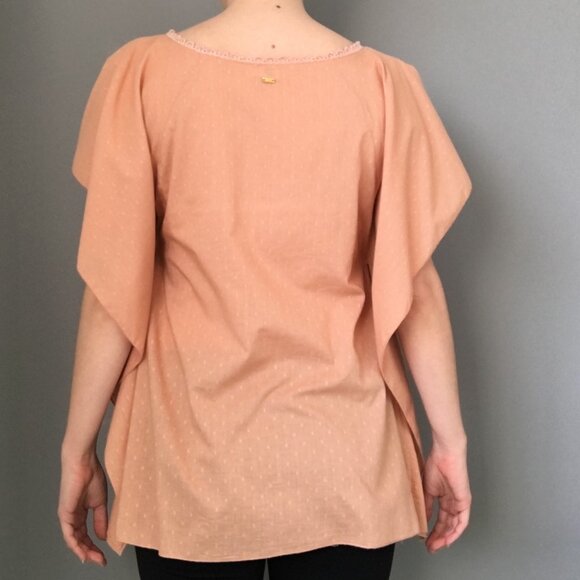 Carlos Miele Peach Blouse with Floral Embroidery - Picture 5 of 5